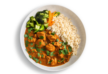 Mild Butter Chicken Curry, brown rice & seasonal vegetables-350 g