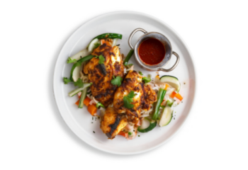 Oven Roasted Chicken Breast With Souvlaki Seasoning, seasonal vegetables- 450 g