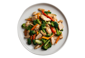 Stir Fry Chicken Garlic Ginger, seasonal vegetables – 350 g