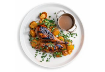 Jamaican Jerk Spiced Chicken Drumettes, roast potatoes & beans-350 g