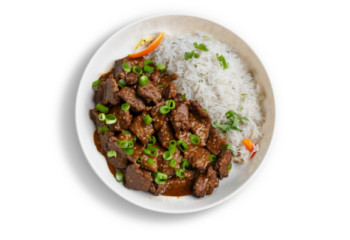 Mongolian beef, stir fry basmati rice -350 g