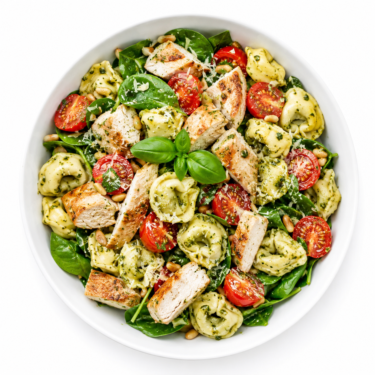 Spinach & Ricotta Tortellini Chicken Salad With Basil Pesto — 350 g